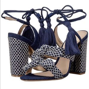 Schutz Ankle Wrap Denim/ Jeans Blue Leyrieli Heel RARE✨🔥🔥